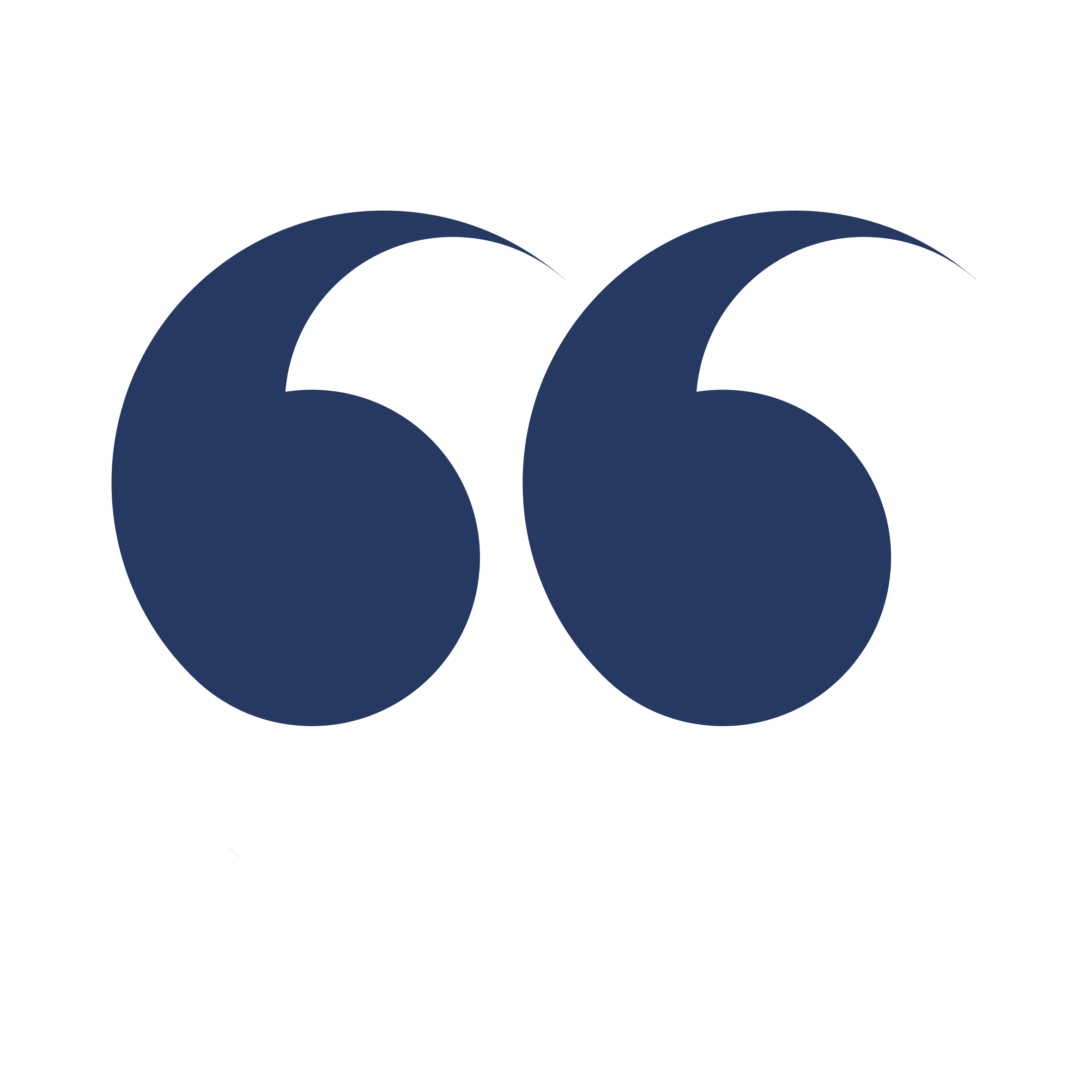 Large navy blue quotation marks with the phrase "Your quote here" in black text below.