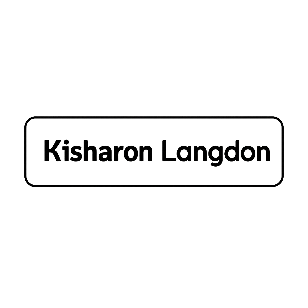 Nameplate with the name 'Kisharon Langdon' engraved on it