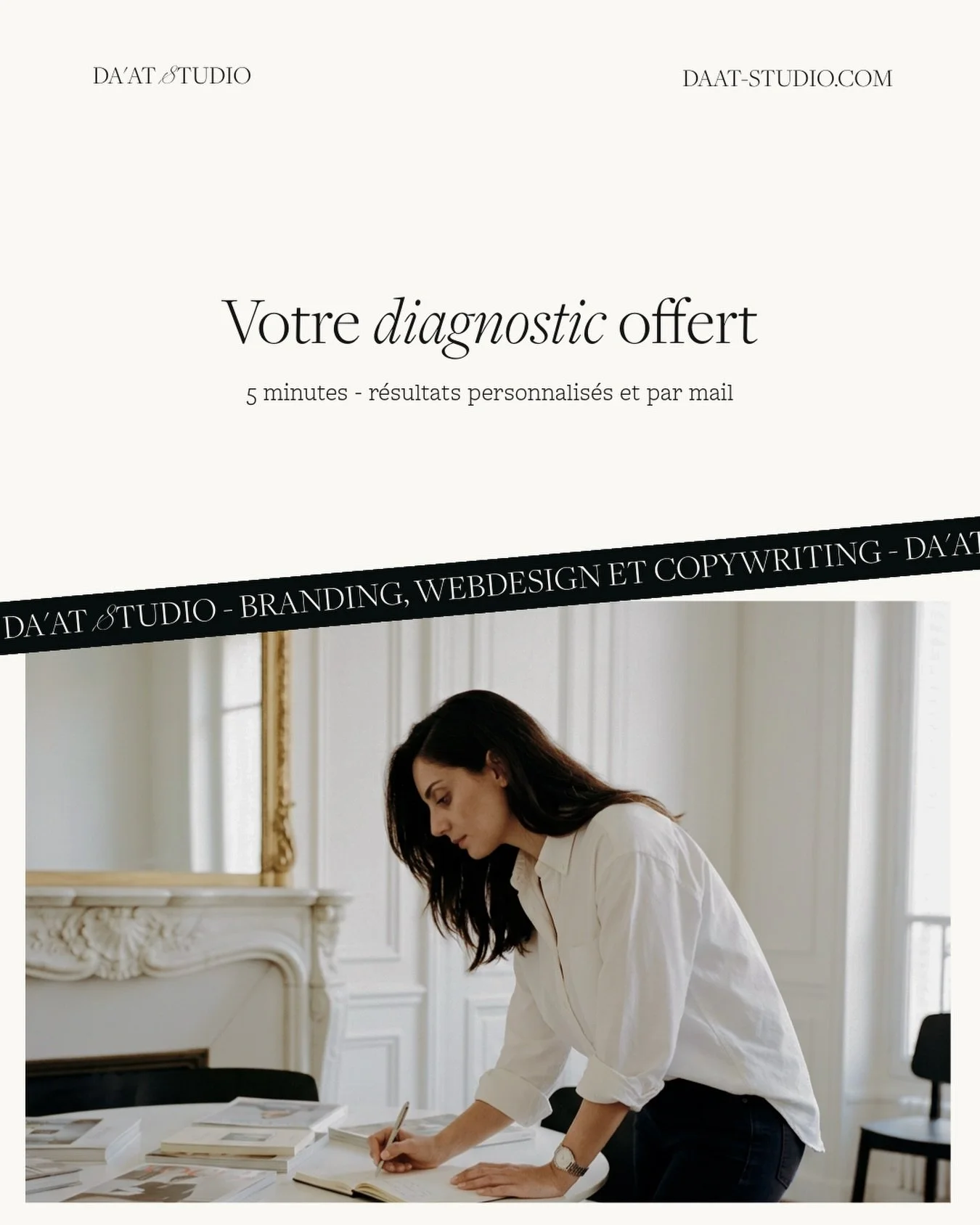 Si vous tombiez sur votre site pour la premi&egrave;re fois, vous prendriez rendez-vous ?

J&rsquo;ai cr&eacute;&eacute; un diagnostic offert pour les entrepreneurs ind&eacute;pendants qui veulent savoir si leur identit&eacute; visuelle et leur site 