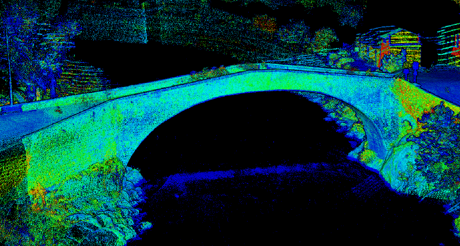 Rilievo aereo con drone con tecnologia Lidar dji L2matrice 400 nuvola di punti elaborata con dji terra