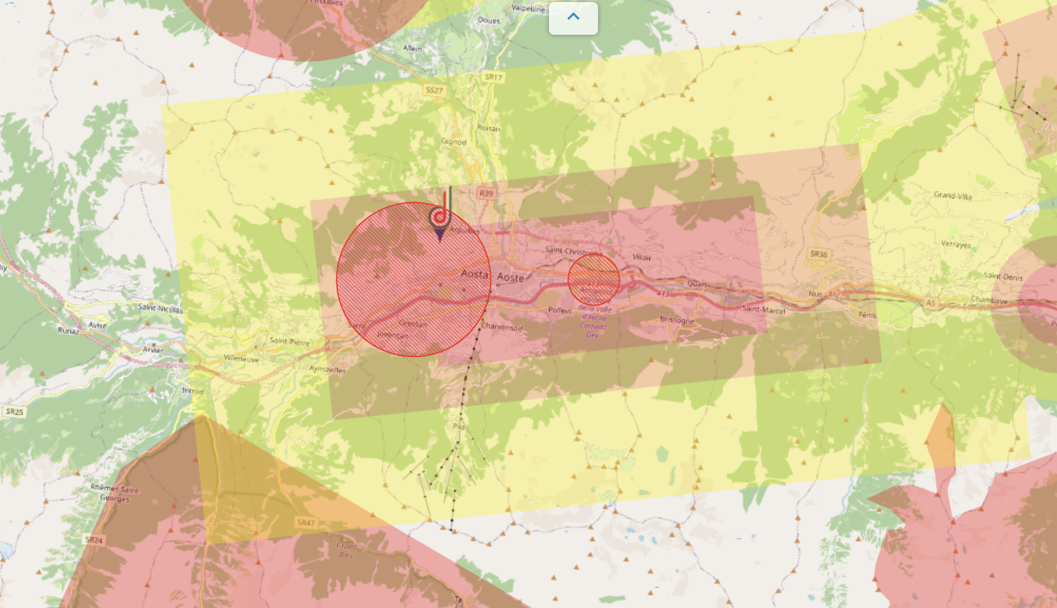 aosta rilievo e ispezioni industriali e termografiche mappa d-flight atz e restrizioni
