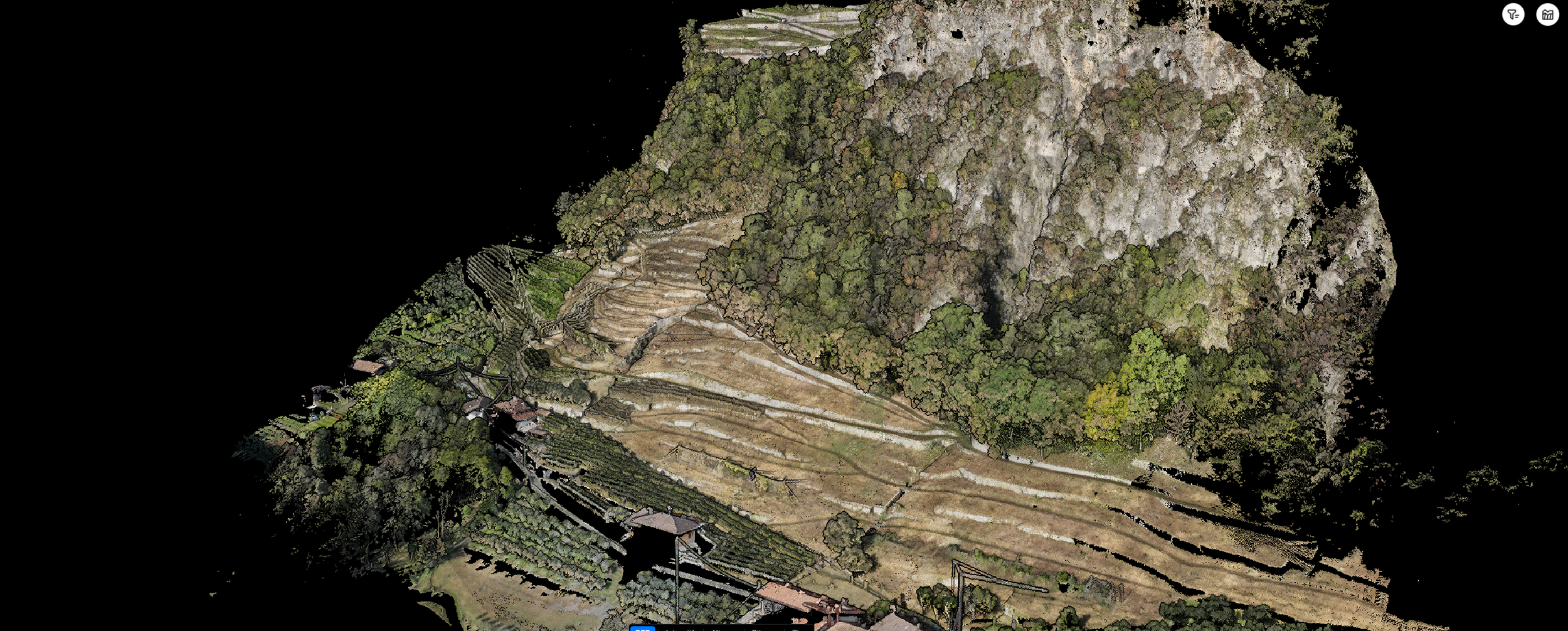 Rilievo aereo con drone con tecnologia Lidar dji L2matrice 400 nuvola di punti elaborata con dji terra