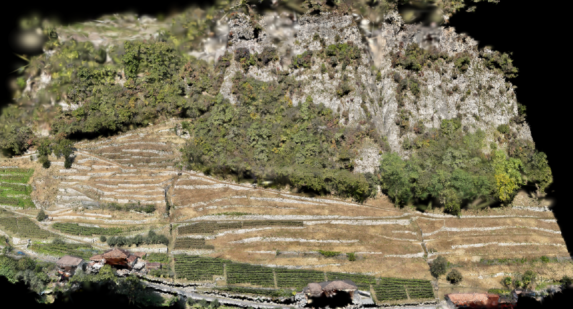 Rilievo aereo con drone con tecnologia Lidar dji L2matrice 400 nuvola di punti elaborata con dji terra