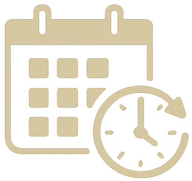 Een kalender en een klok, symbool voor planning en tijd.