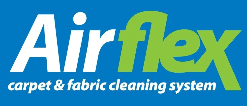 Logo van Airflex, een systeem voor het reinigen van tapijt en stof.