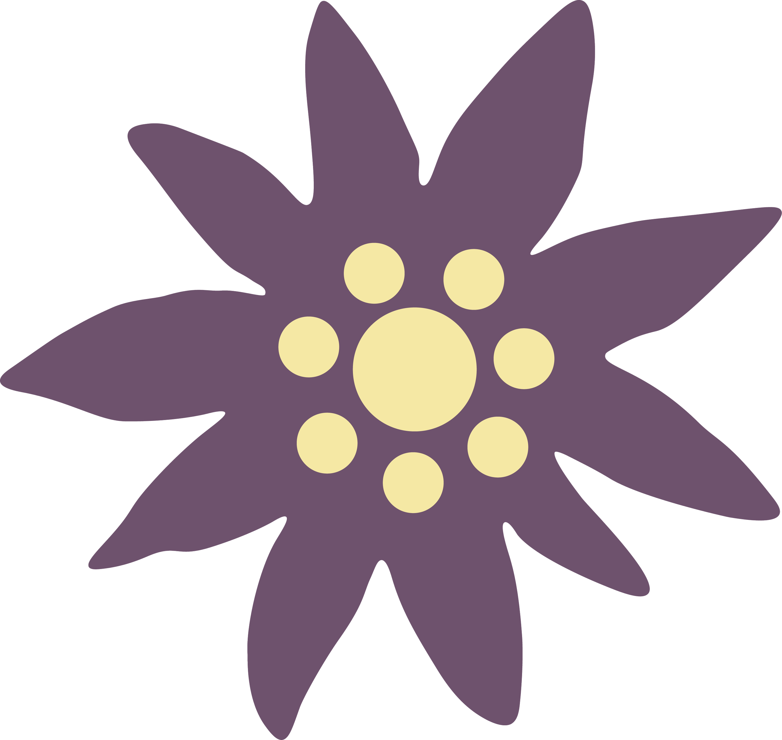 Stylized illustration of a galaxy with purple spiral arms and yellow core