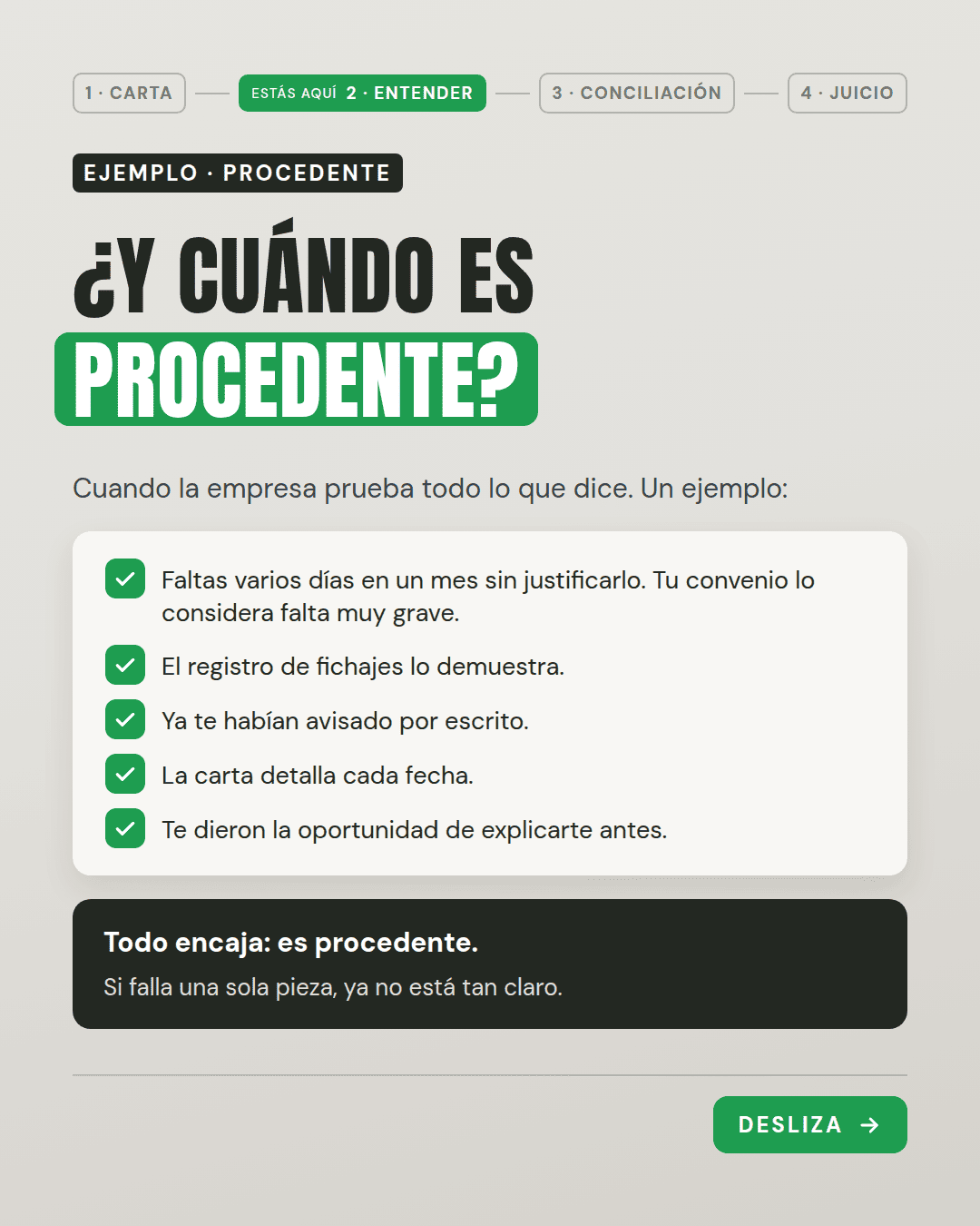 que es despido procedente