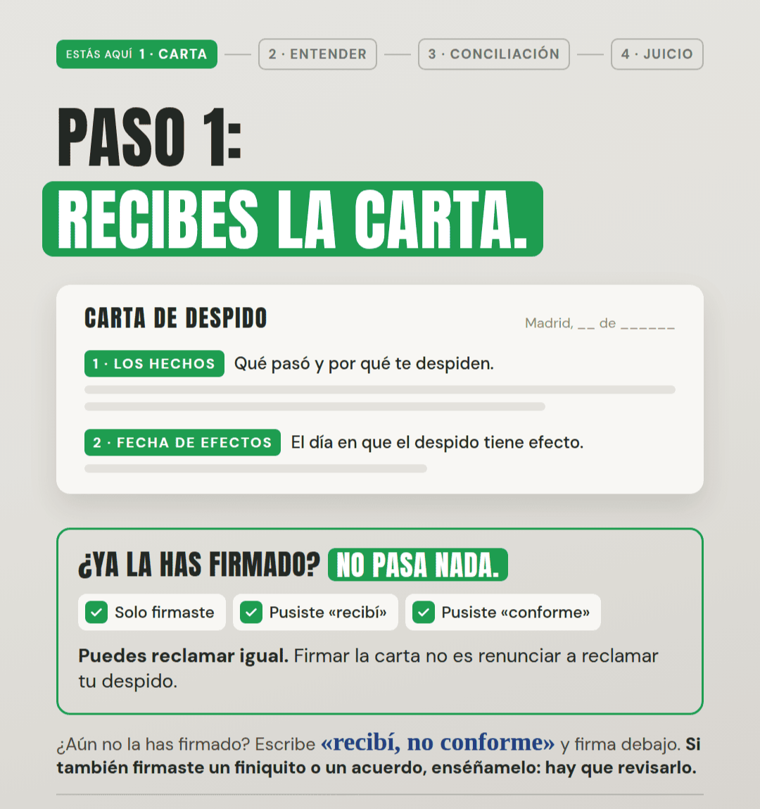 como leer carta de despido