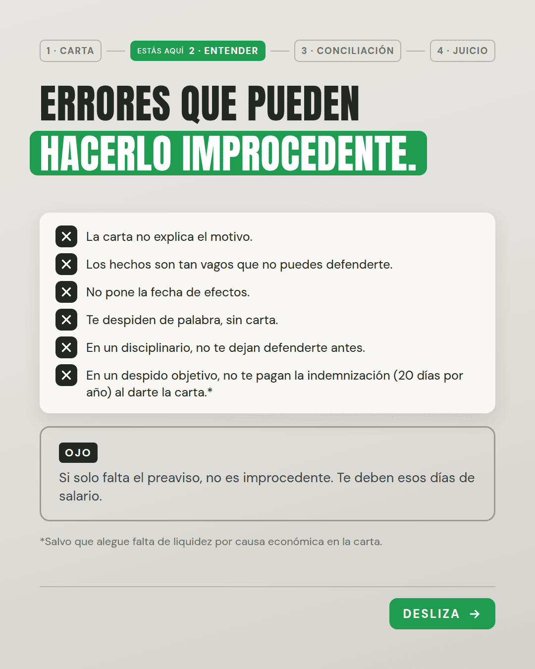 que es un despido improcedente