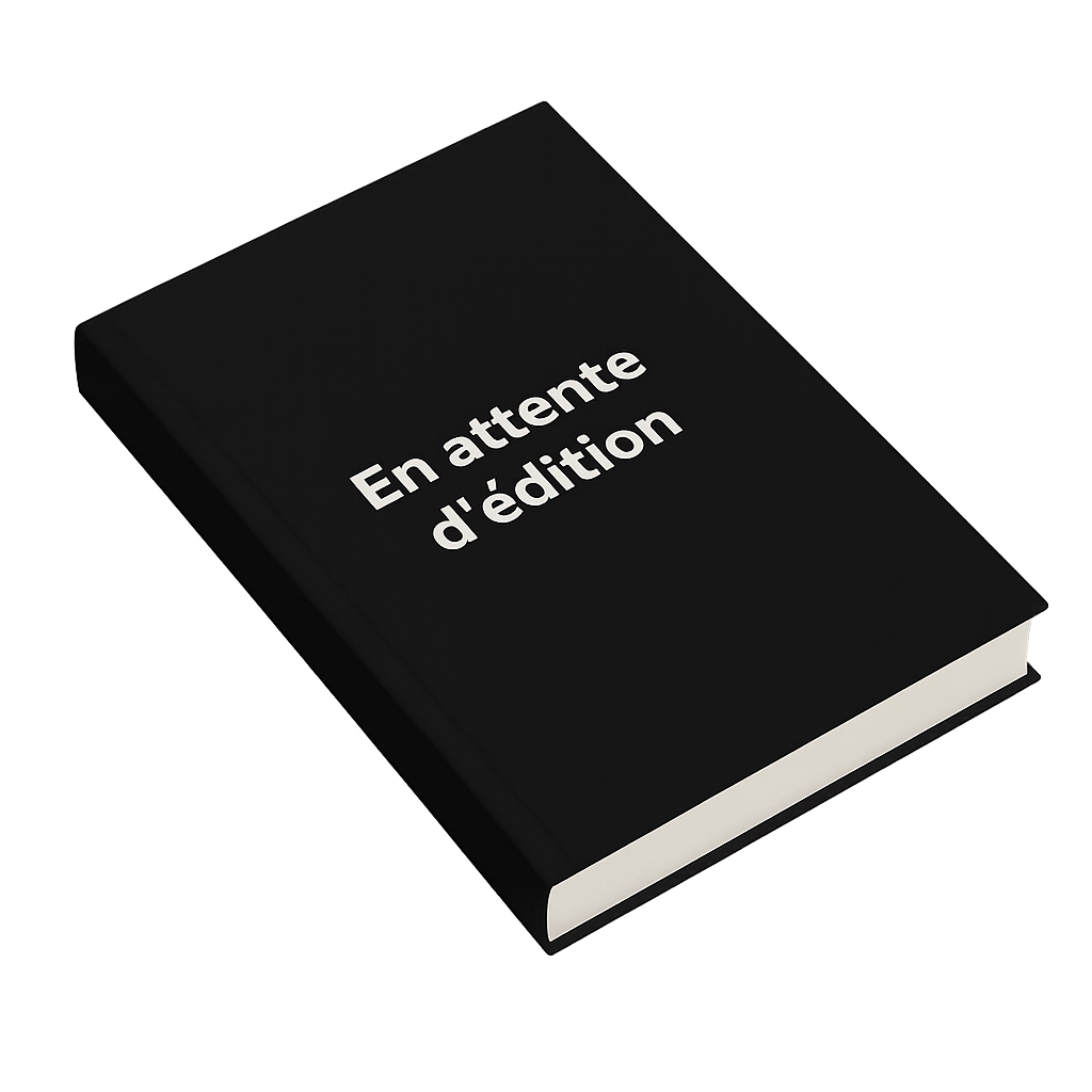 Livre noir avec le texte 'En attente d'édition' écrit en blanc sur la couverture.