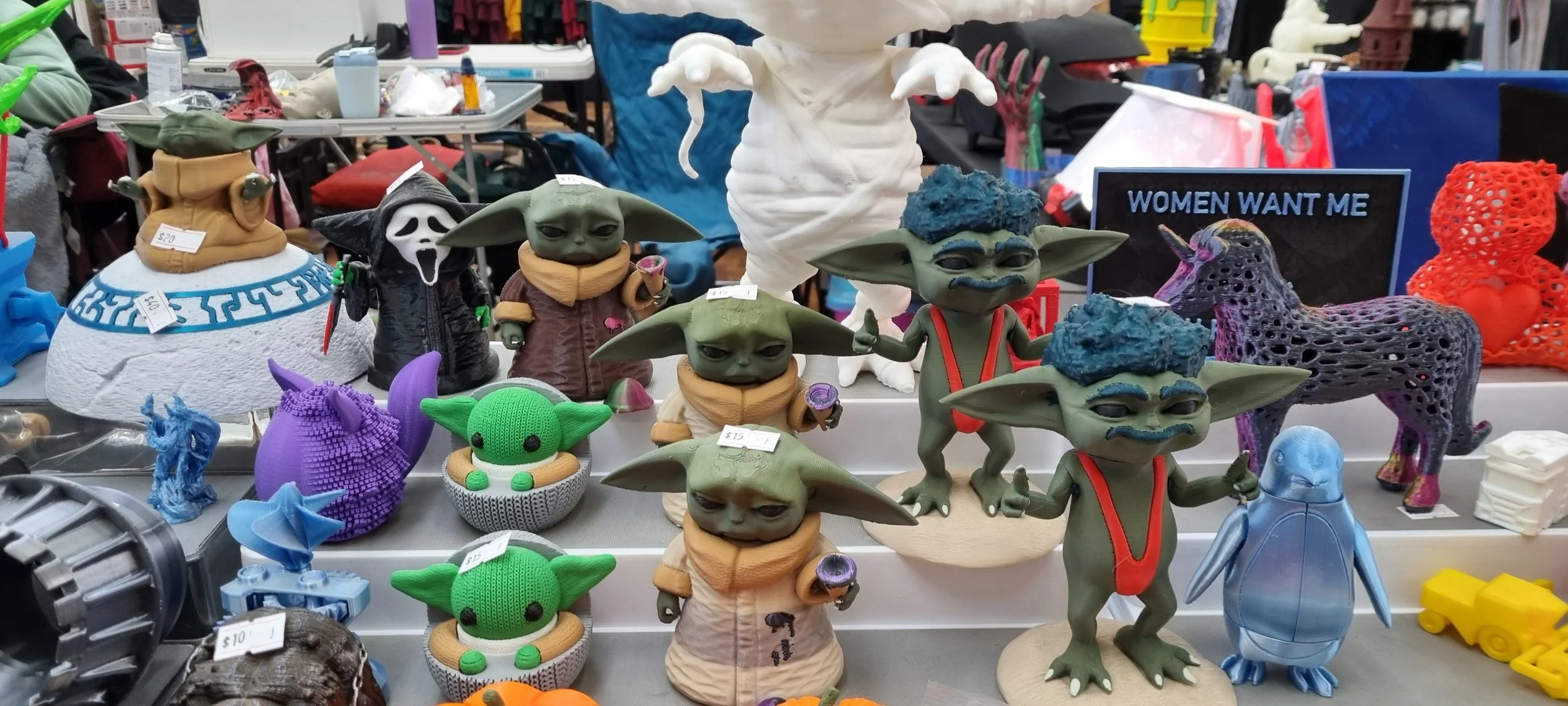 A collection Of Grogu dress ups