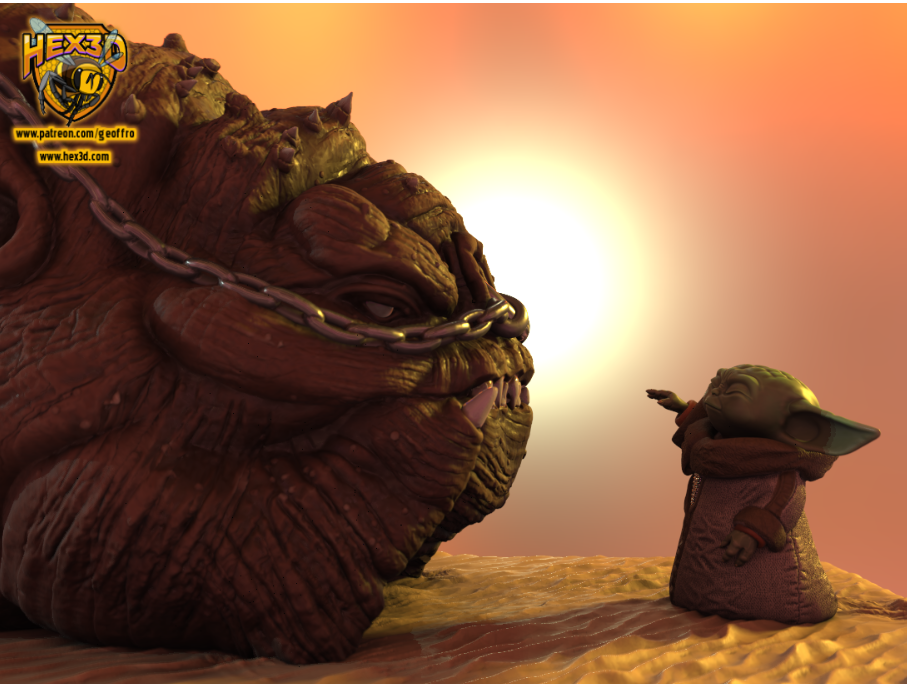 Rancor and Grogu Book ends