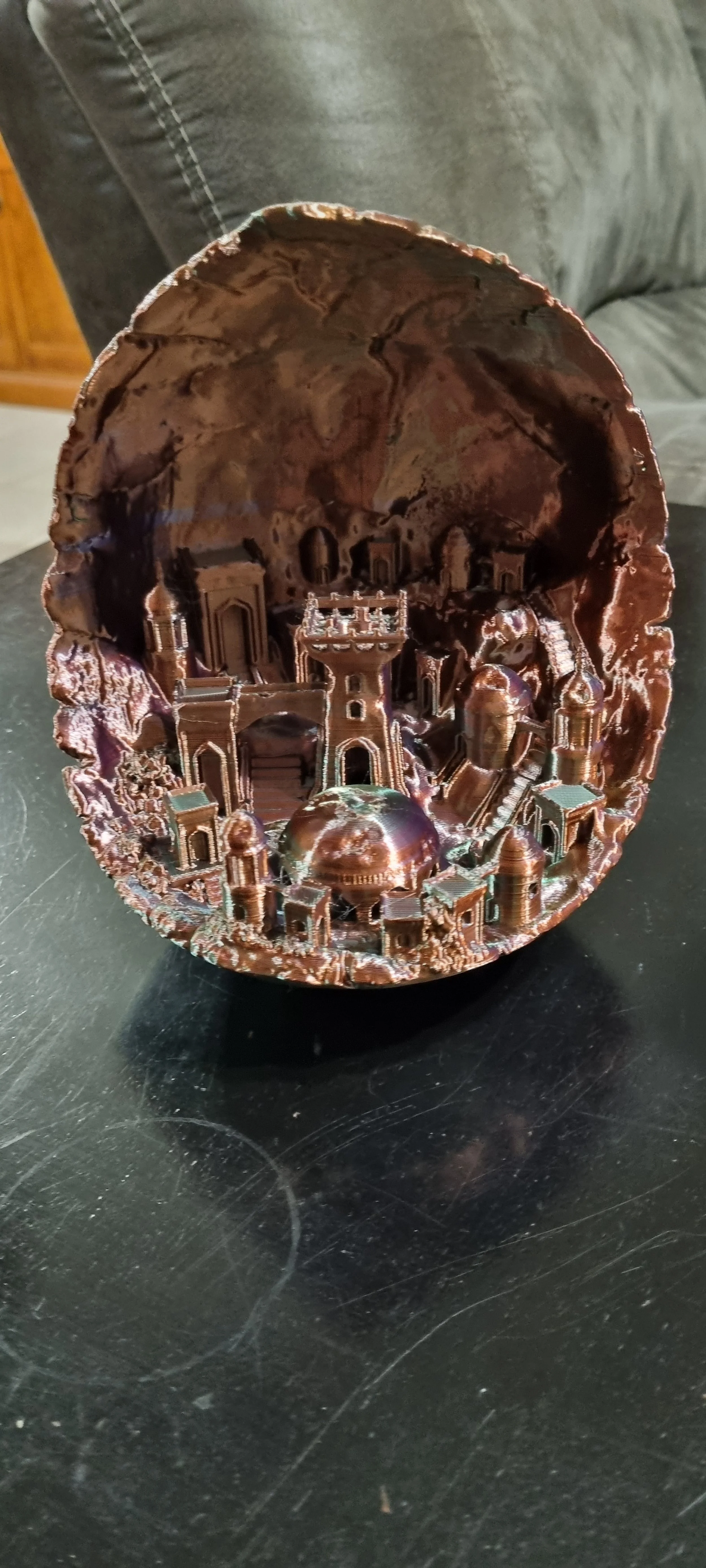 Moon city done in tricolour filament