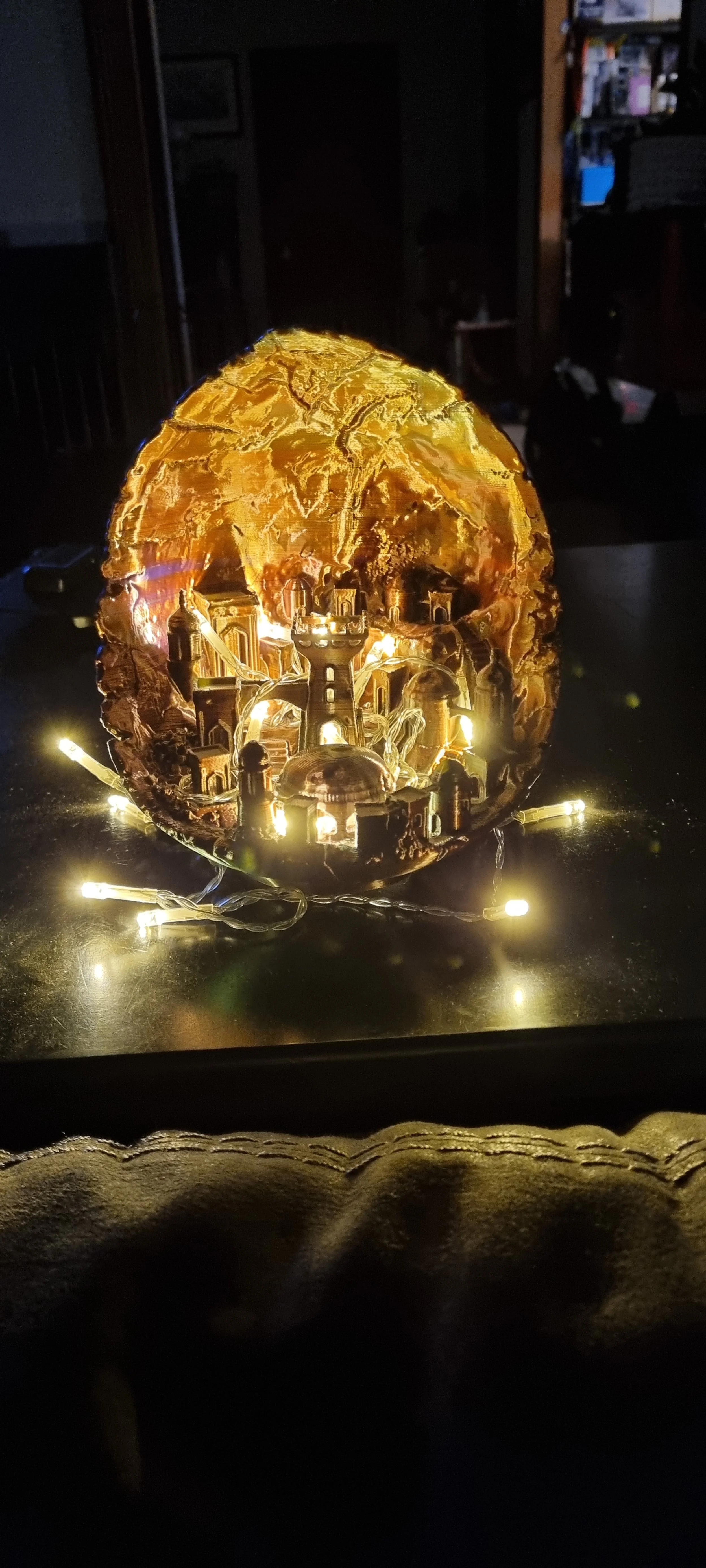 Moon city with lights added