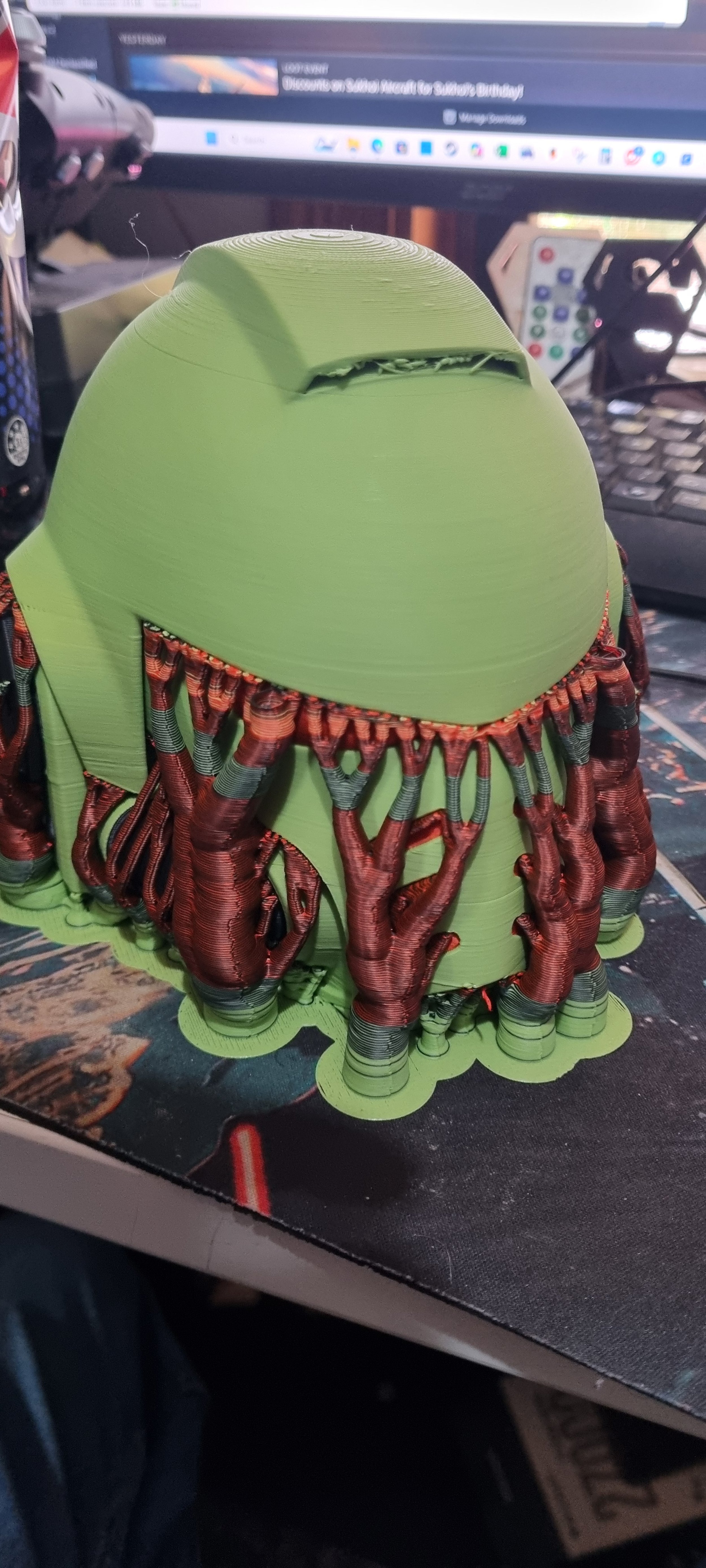 Space Marine headphone stand in progress