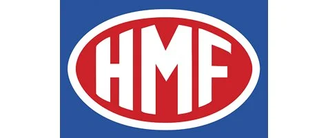HMF-Logo auf blauem Hintergrund