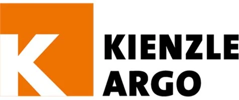 Logo von Kienzle Argo mit einem orangefarbenen Quadrat und einem weißen Buchstaben K, daneben der Firmenname in schwarzen Buchstaben.