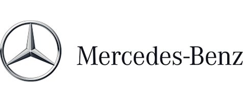 Das Mercedes-Benz-Logo und der Markenname auf weißem Hintergrund.