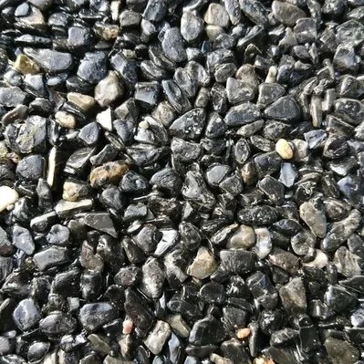 Close-up of small black and gray gravel stones.