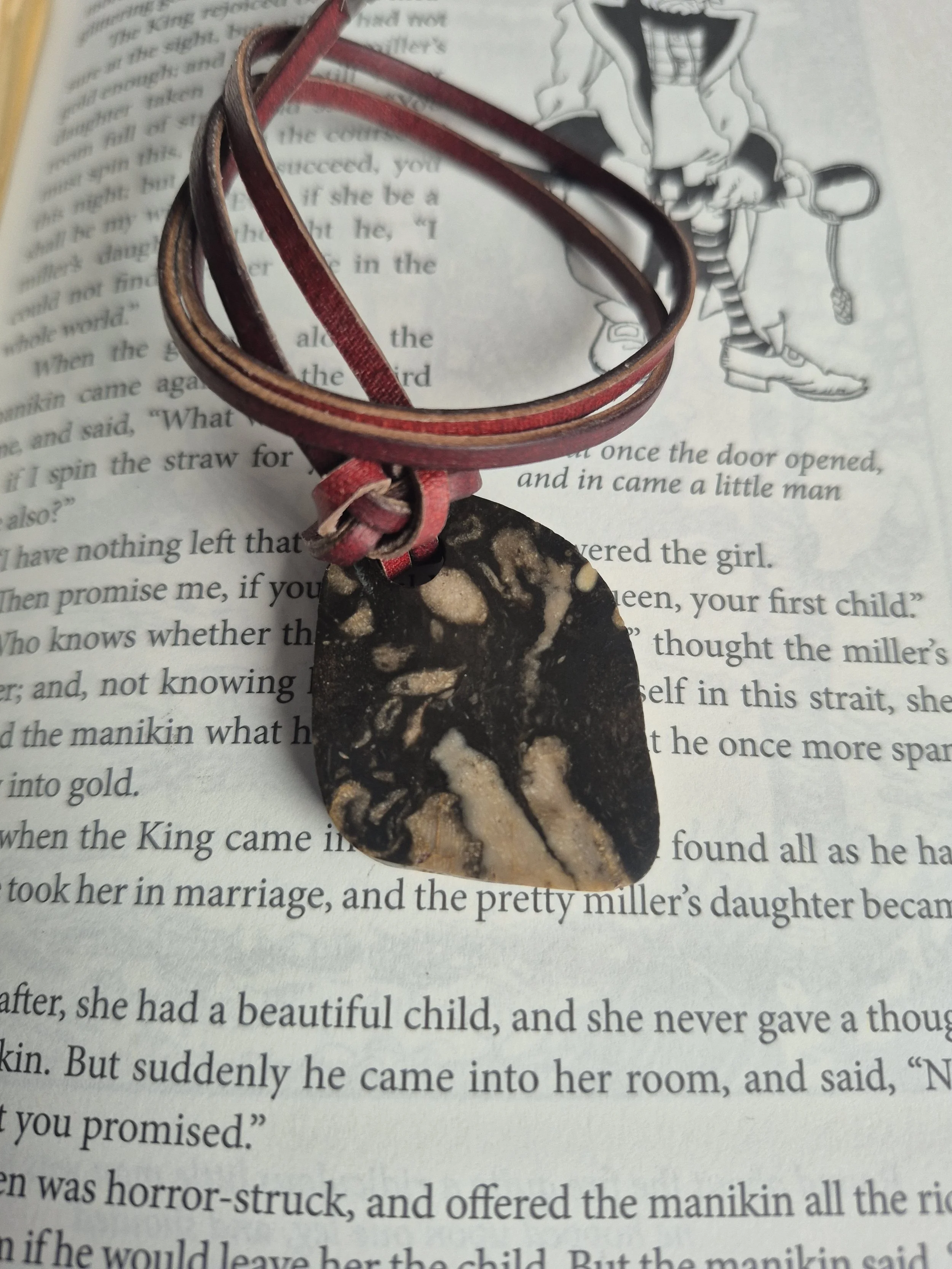 Beech Pebble Slice Pendant