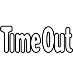 The logo of the game Time Out with stylized black and white text.
