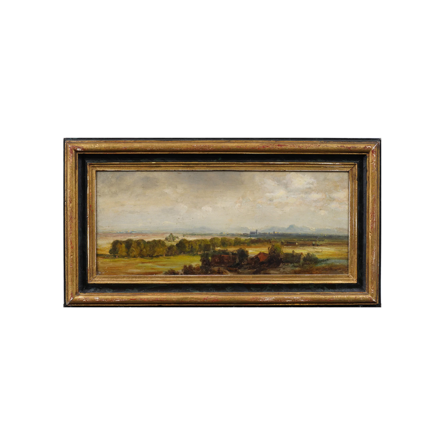 Antique French Impressionist Landscape Oil Painting