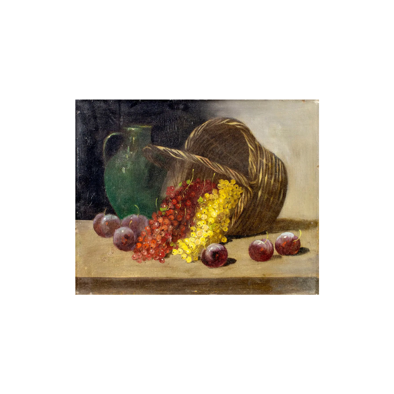 Mid-19th C. French Still Life with Grapes