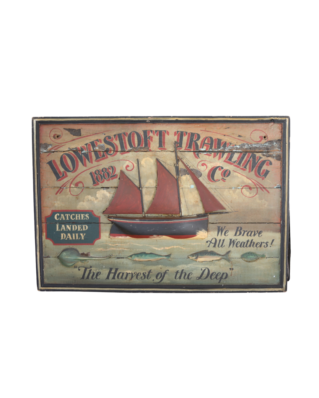 English Maritime Trade Sign, Lowestoft Trawling Co.