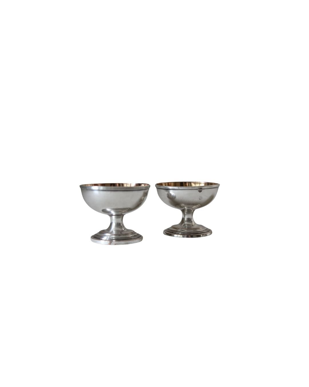 French Silver Plate Pedestal Bowls Circa 1930s, Pair
