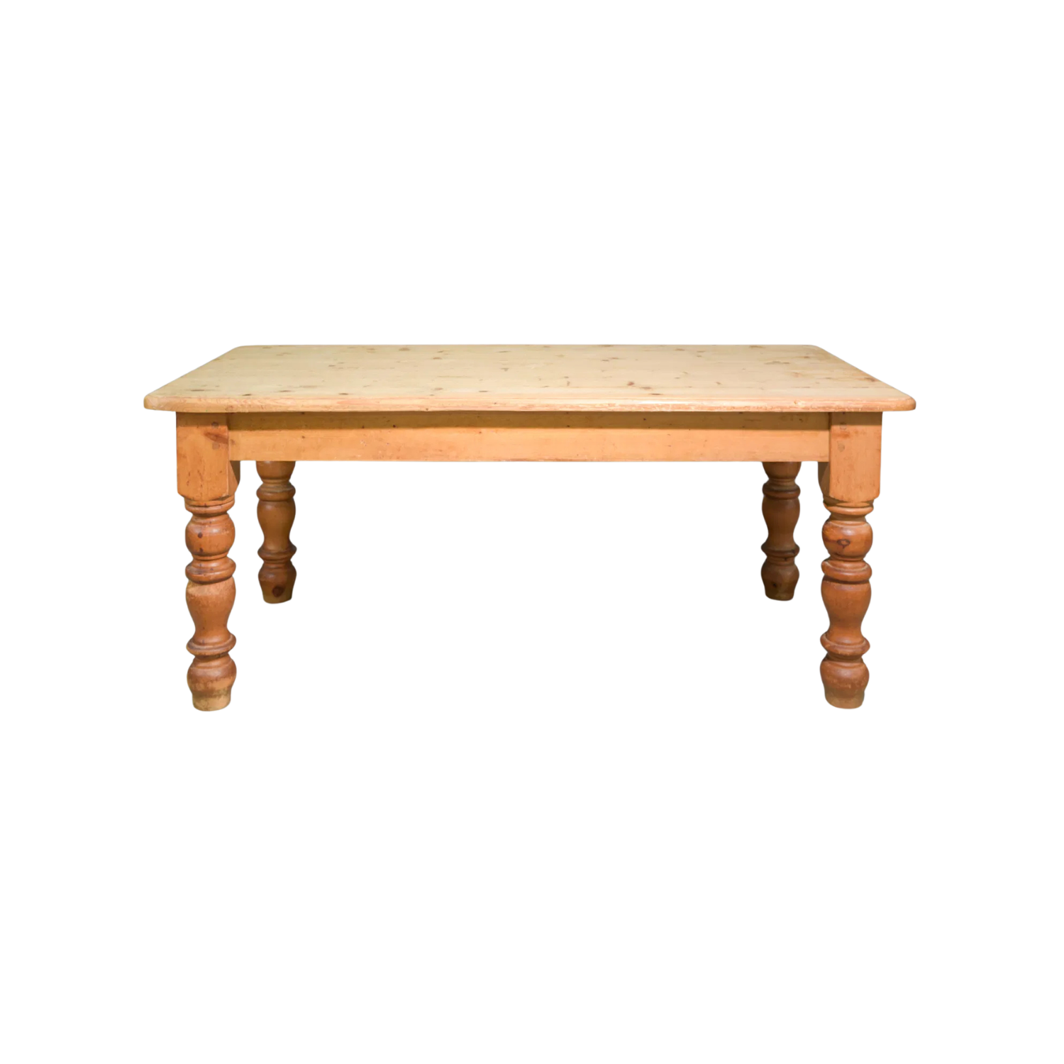 British Pine Farmhouse Table with Drawers