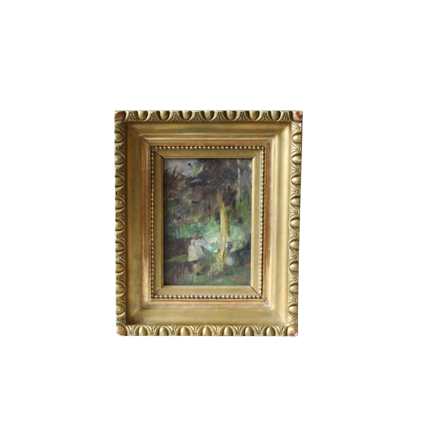 French School Landscape with Figure, Late 19th Century
