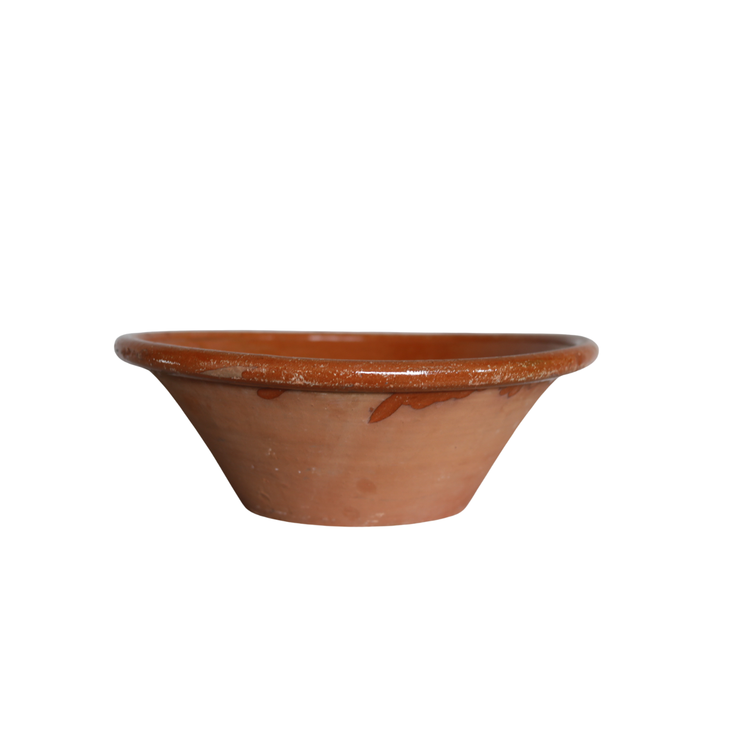 Large English Terracotta Dairy Bowl, Late 19th Century