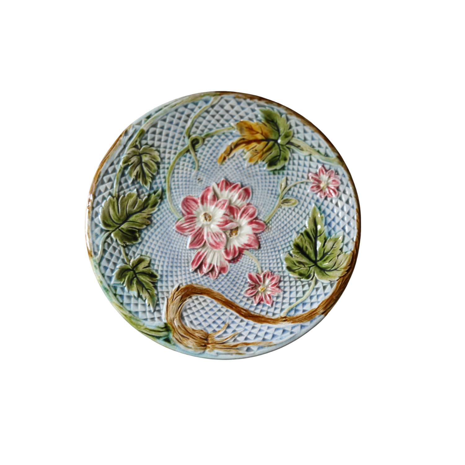 Pair of 19th Century French Barbotine Ceramic Plates
