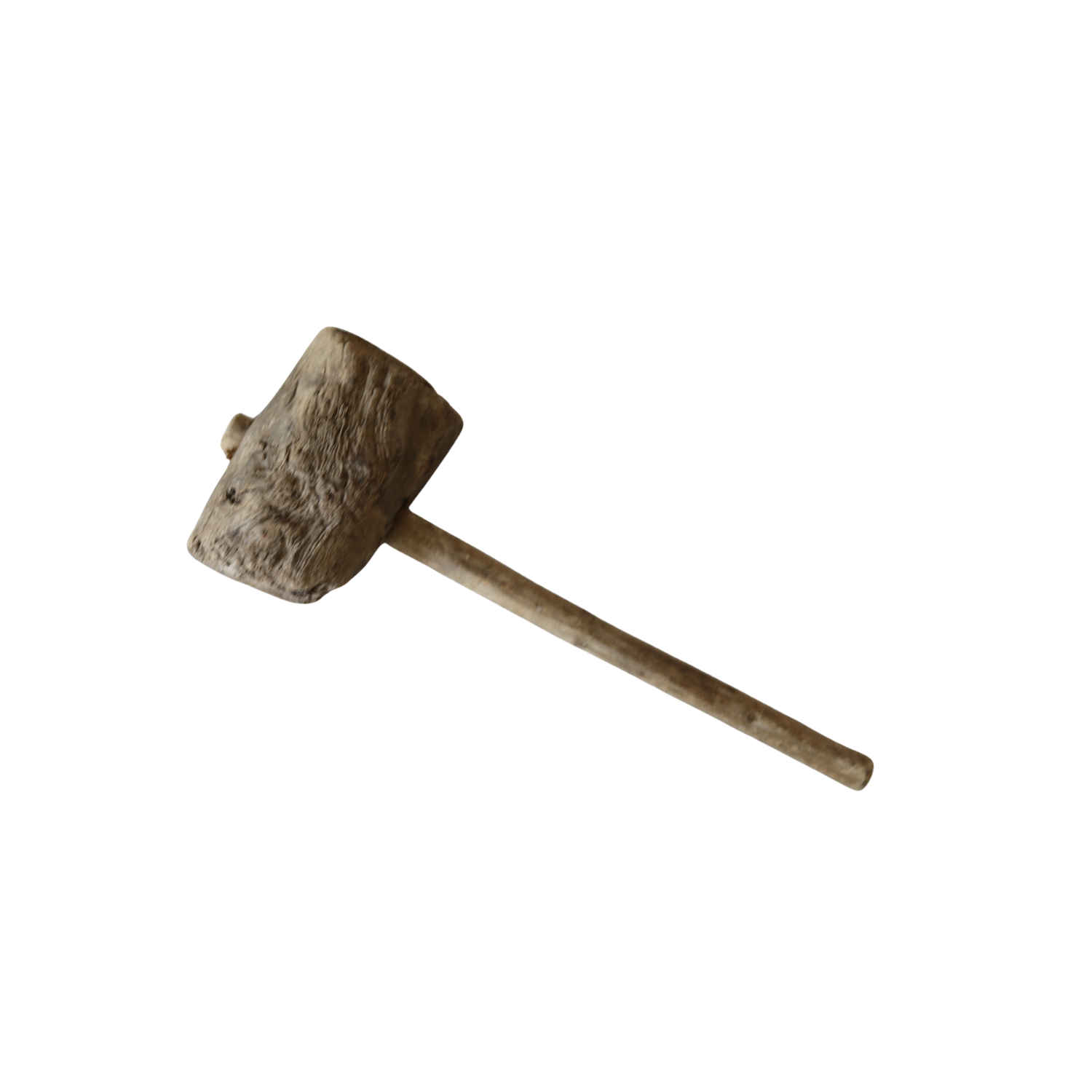Antique Hand-Hewn Wooden Mallet, Early 19th Century