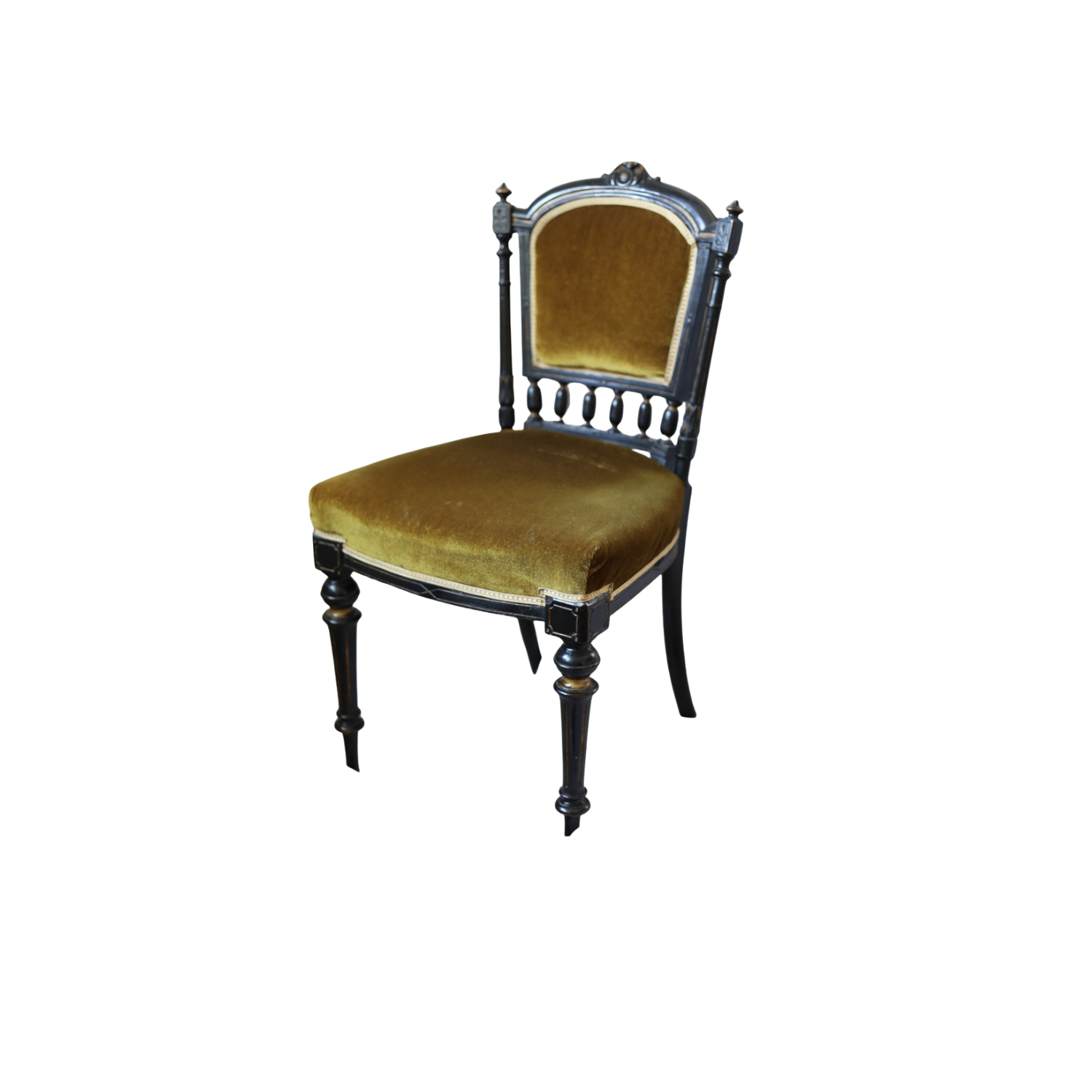 Pair of English Victorian Ebonized Parlour Chairs