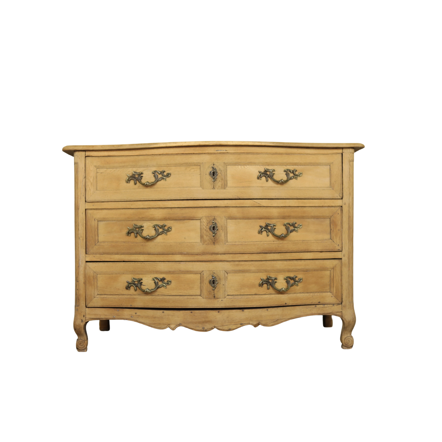 French Oak Serpentine Commode, Bleached