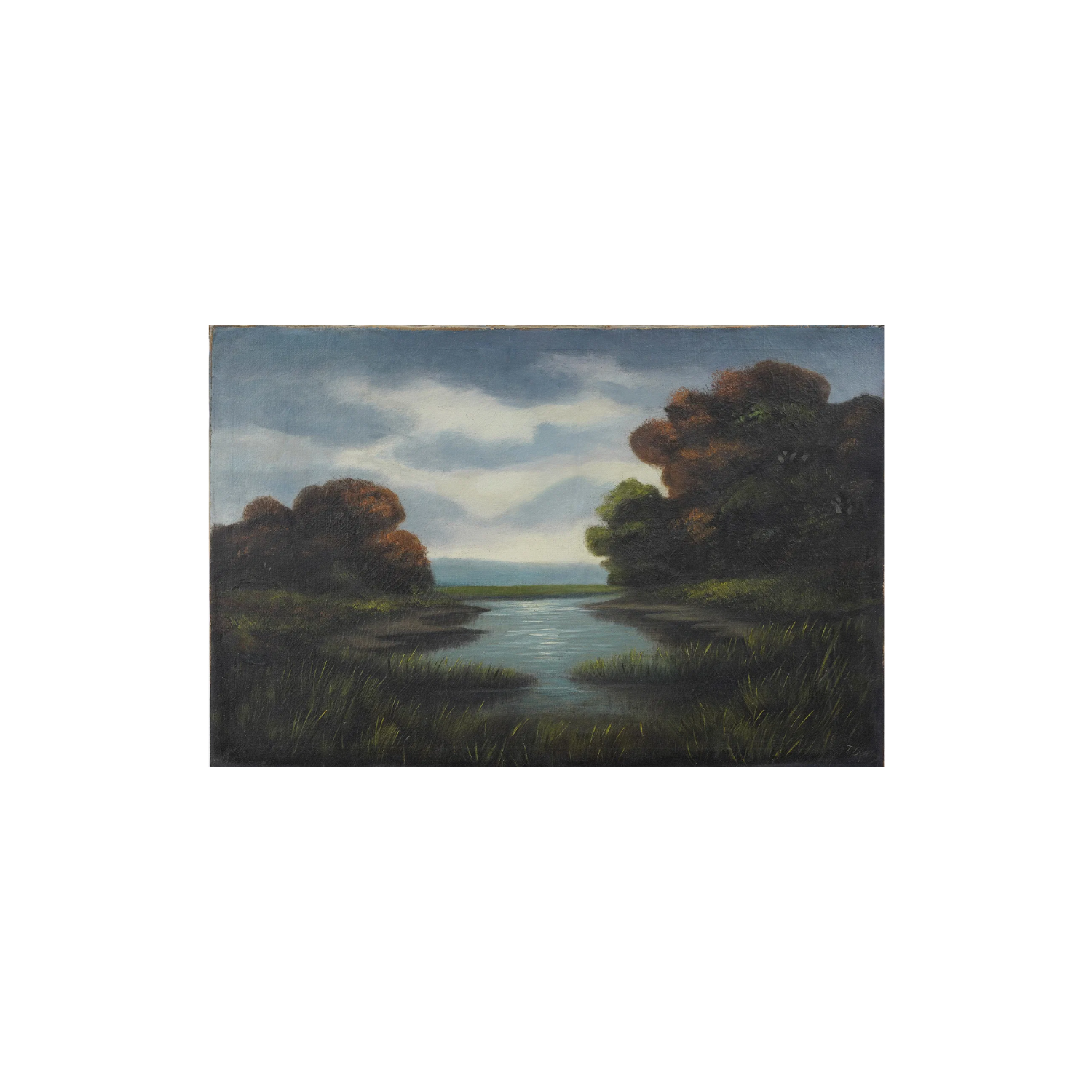 American Tonalist Marsh Landscape