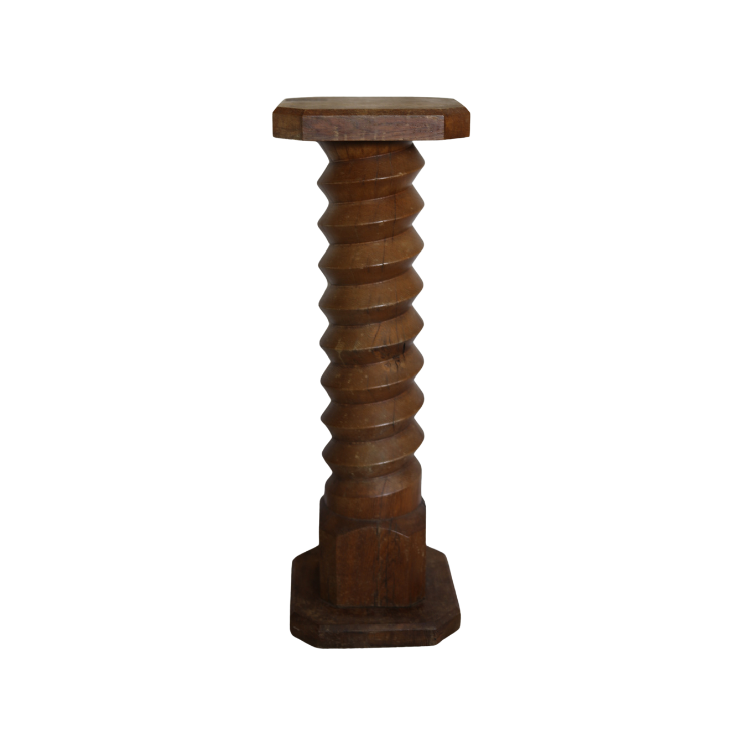Antique English Wine Press Screw Pedestal, 19th Century