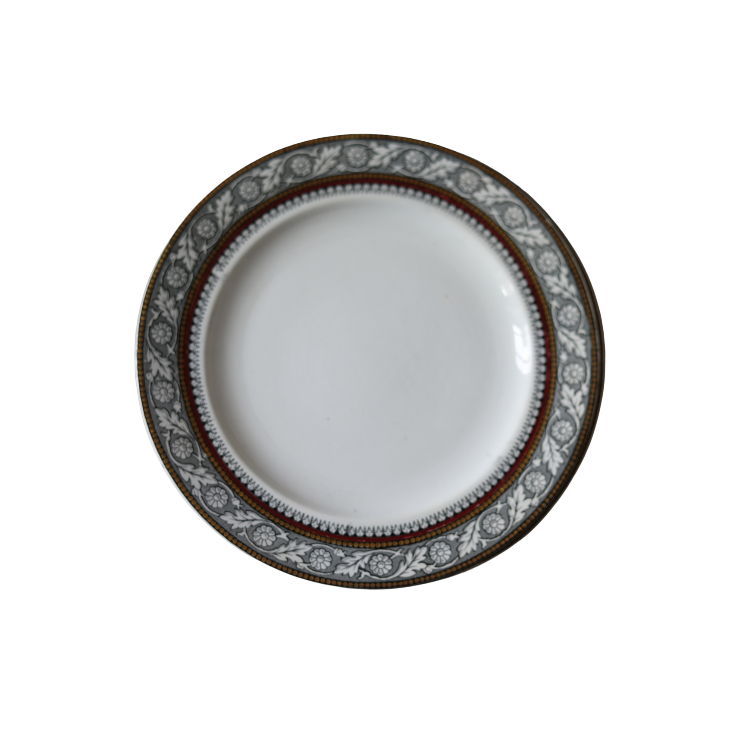 Antique "Daisy" Terre de Fer Plates | Paris Market Ironstone, c. 1890.