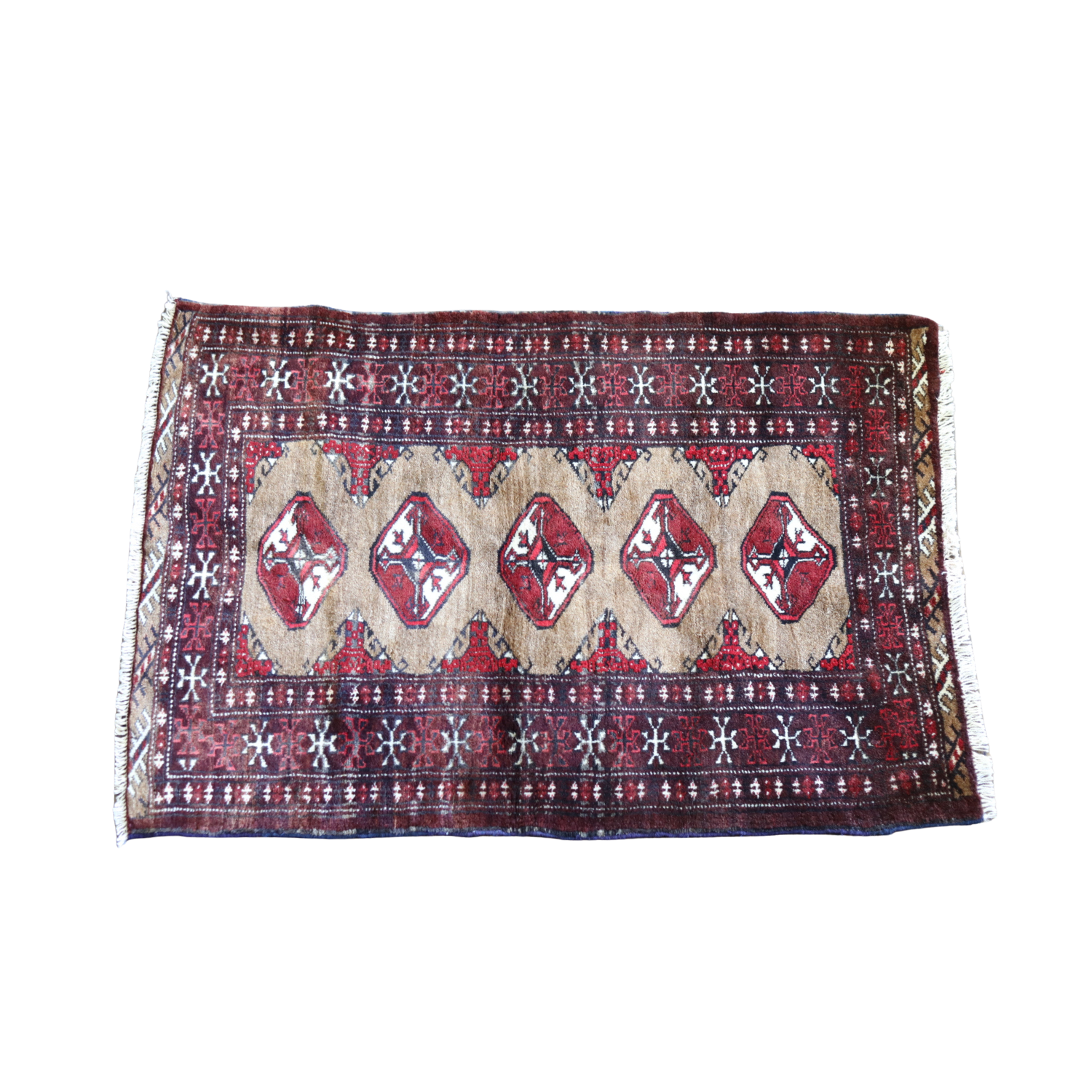 Handwoven Turkmen Bokhara-Style Rug
