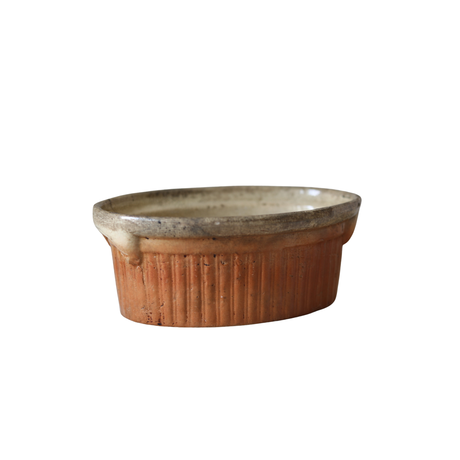 Antique French Glazed Earthenware Tian Dish