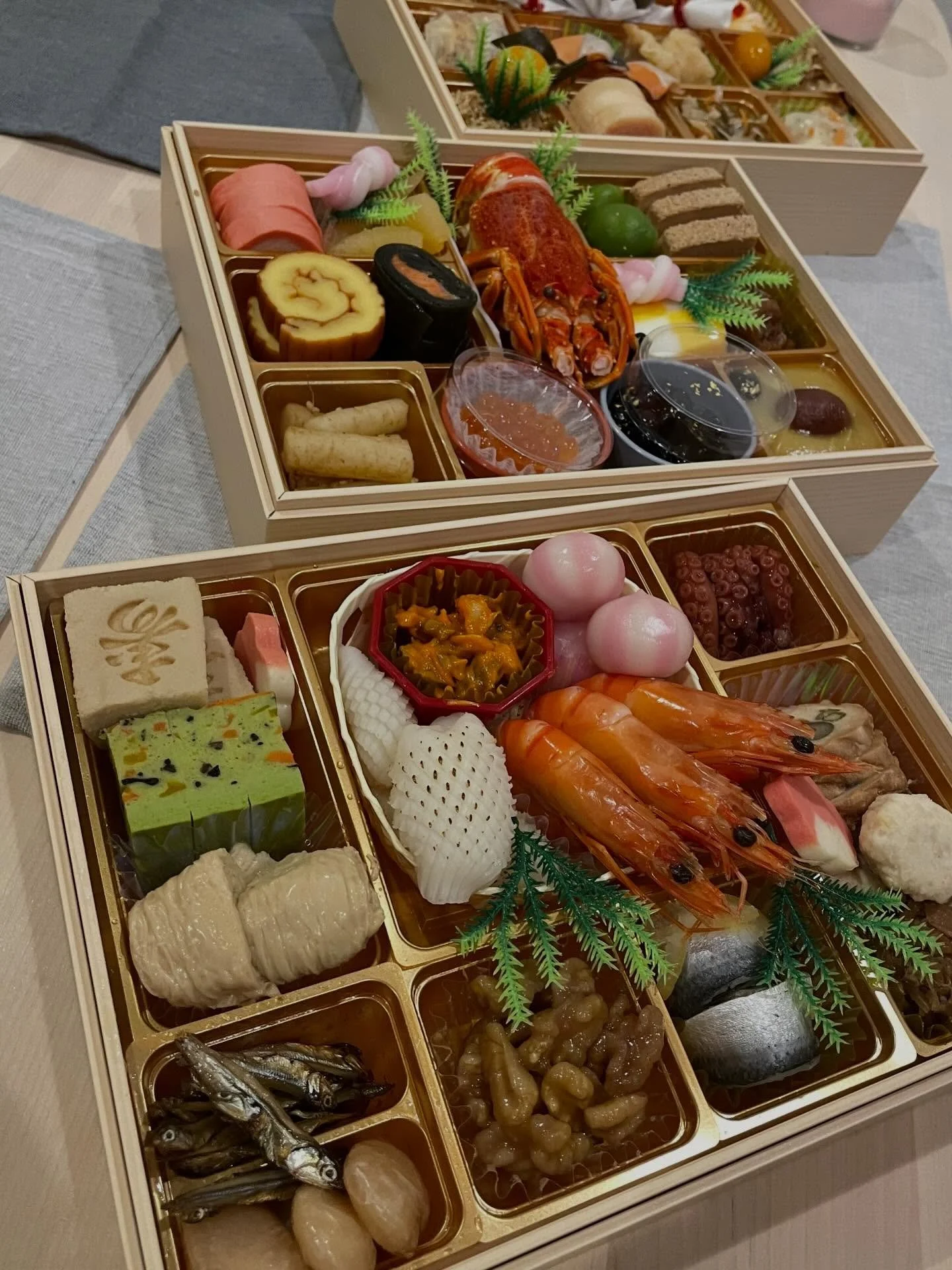 Happy New Year! 
あけましておめでとう! 🎉

Our Osechi Box this year is so nice! Very delicious and so beautifully presented! 

Also photos of the new years eve noodles and the Christmas dinner I made 😂

Happy New Year from Japan! 🎌
May 2026 bring you good he