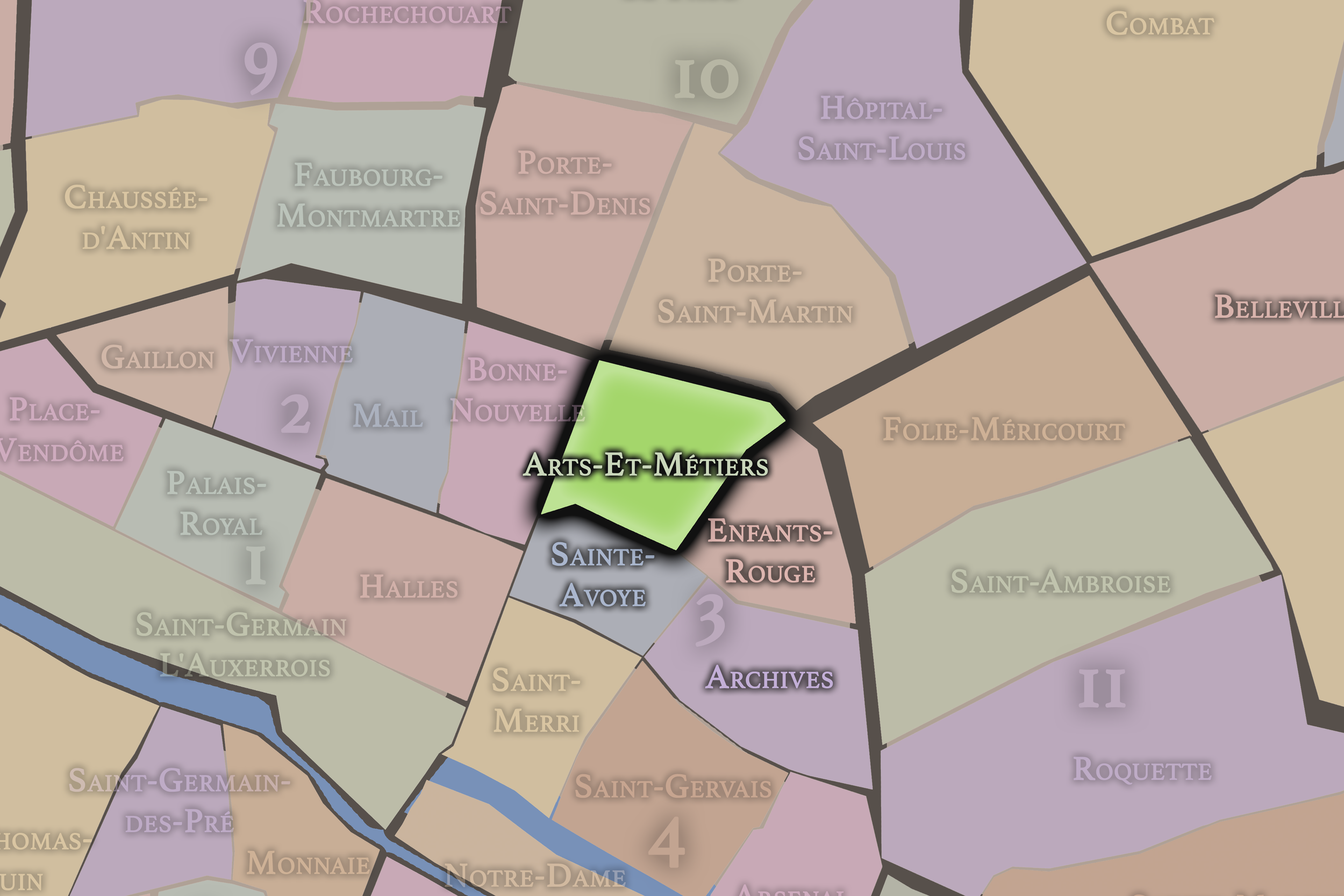   3e — Arts-et-Métiers | Paris Administrative Quarter Neighborhood Map  