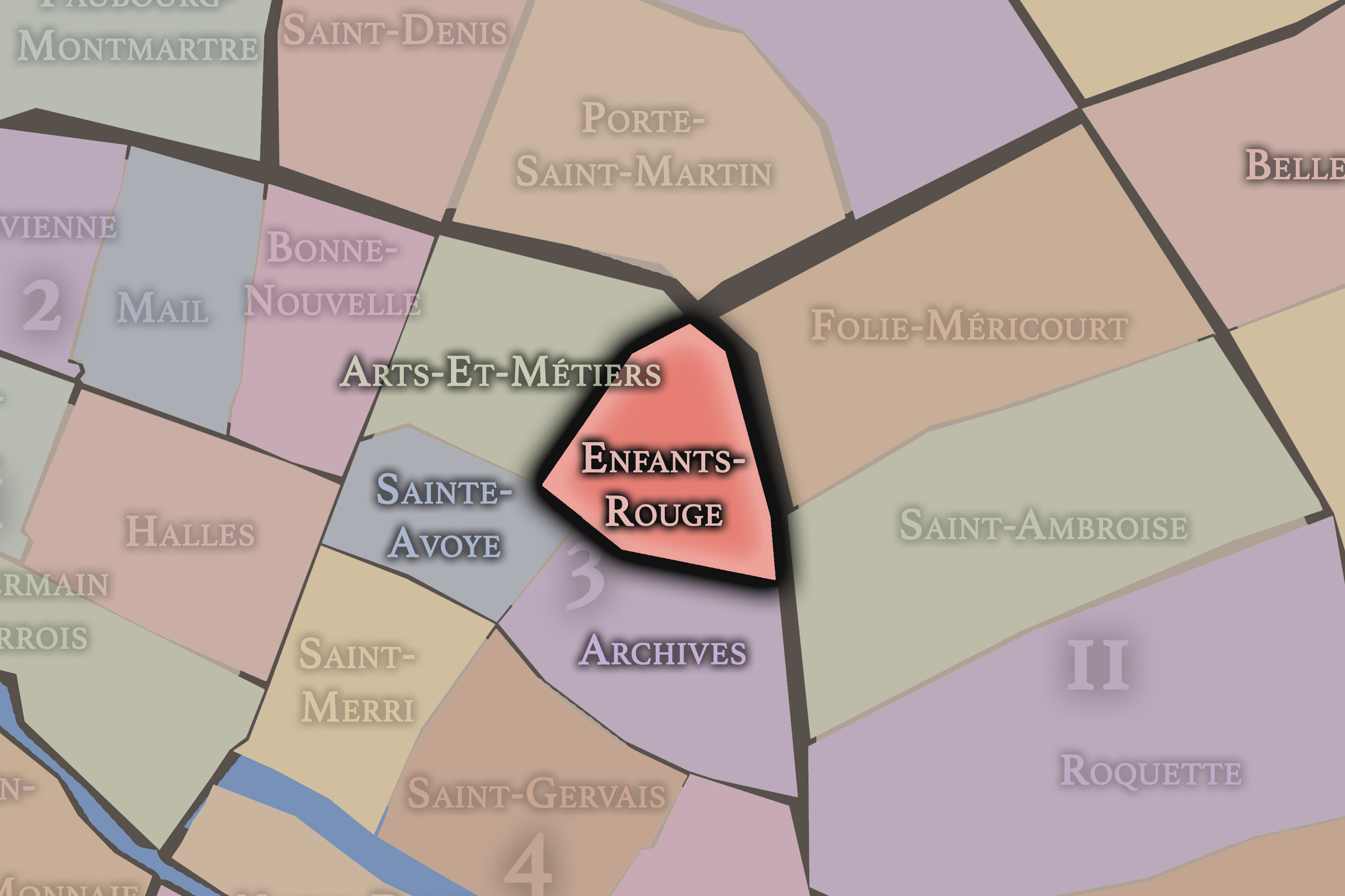   3e — Enfants-Rouges | Paris Administrative Quarter Neighborhood Map  