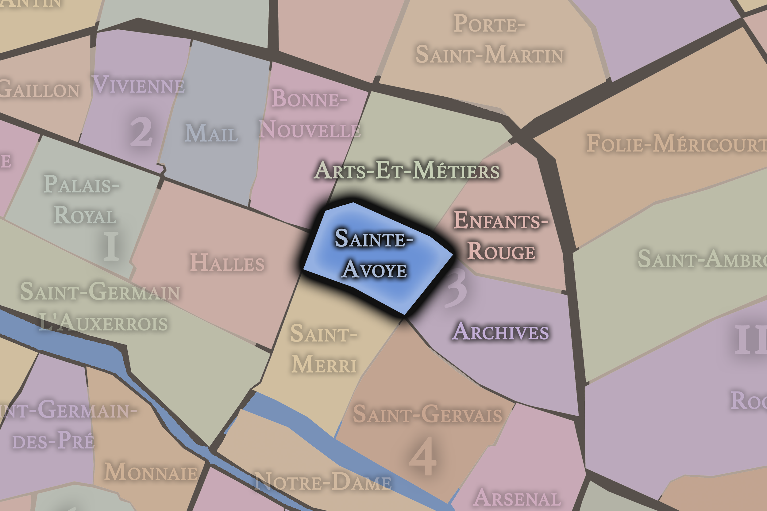   3e — Sainte-Avoye | Paris Administrative Quarter Neighborhood Map  