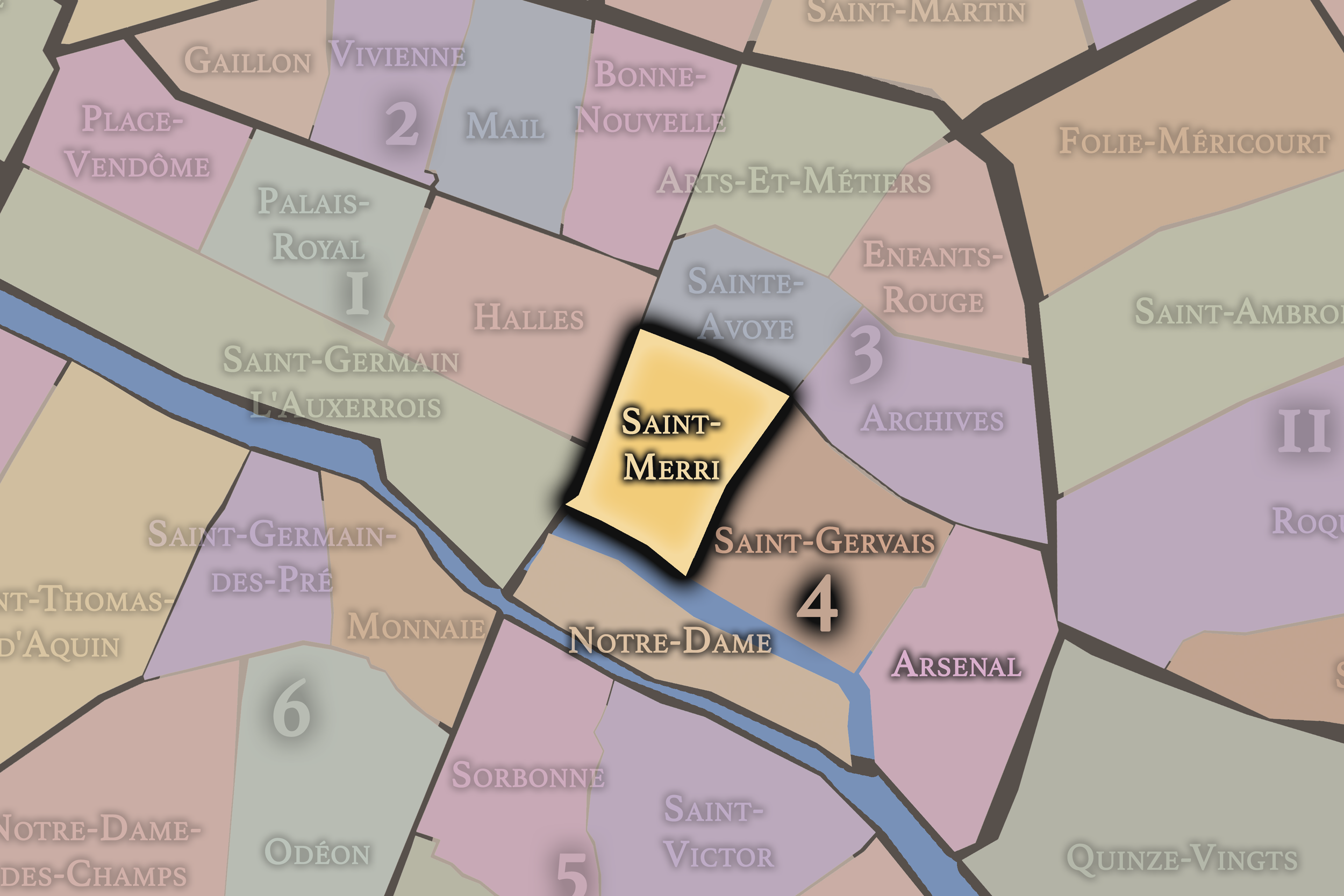   4e — Saint-Merri | Paris Administrative Quarter Neighborhood Map  