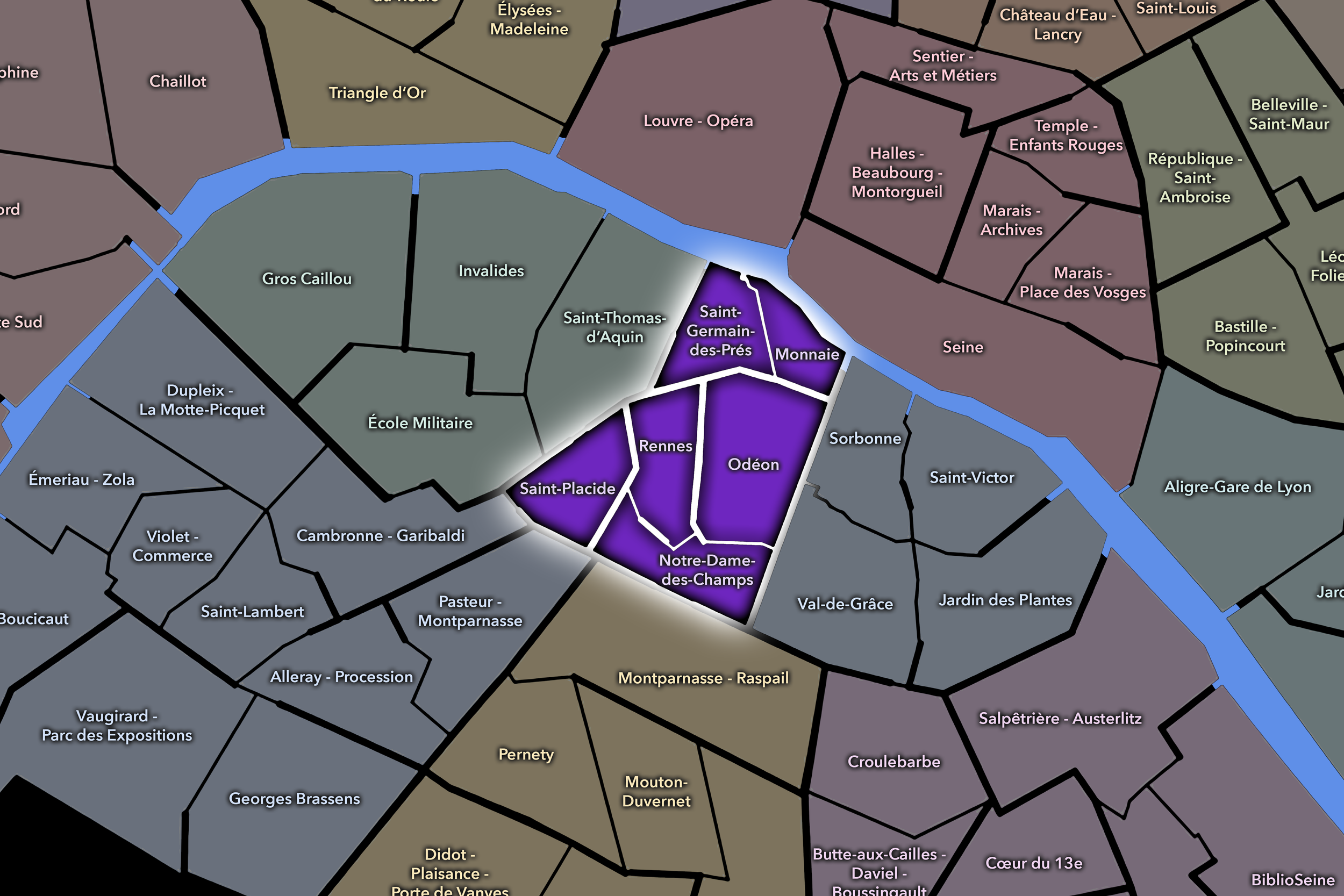   6e — Luxembourg | Paris Conseils de Quartier Neighborhood Map  