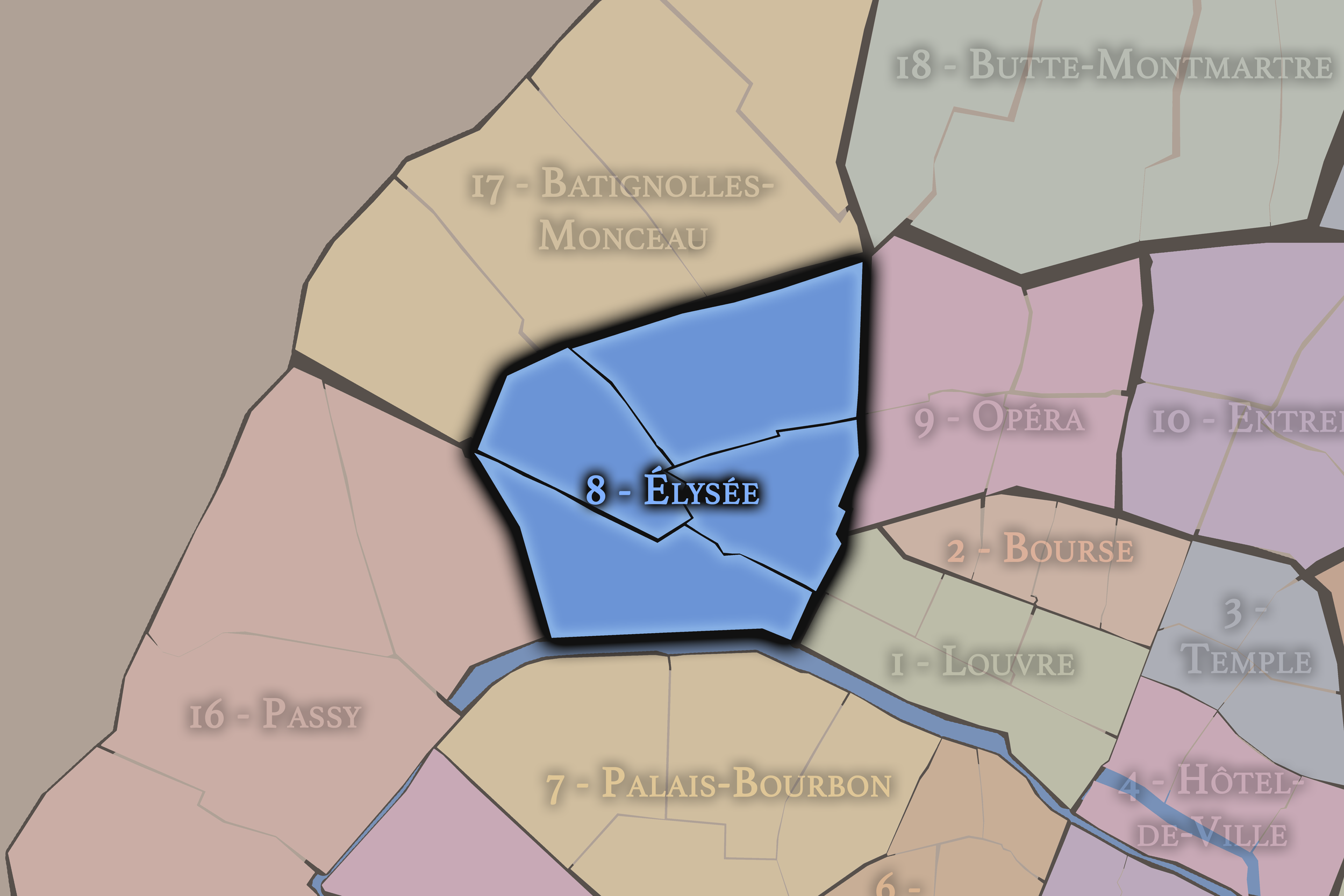   8e — Élysée Arrondissement | Paris Neighborhood Map  