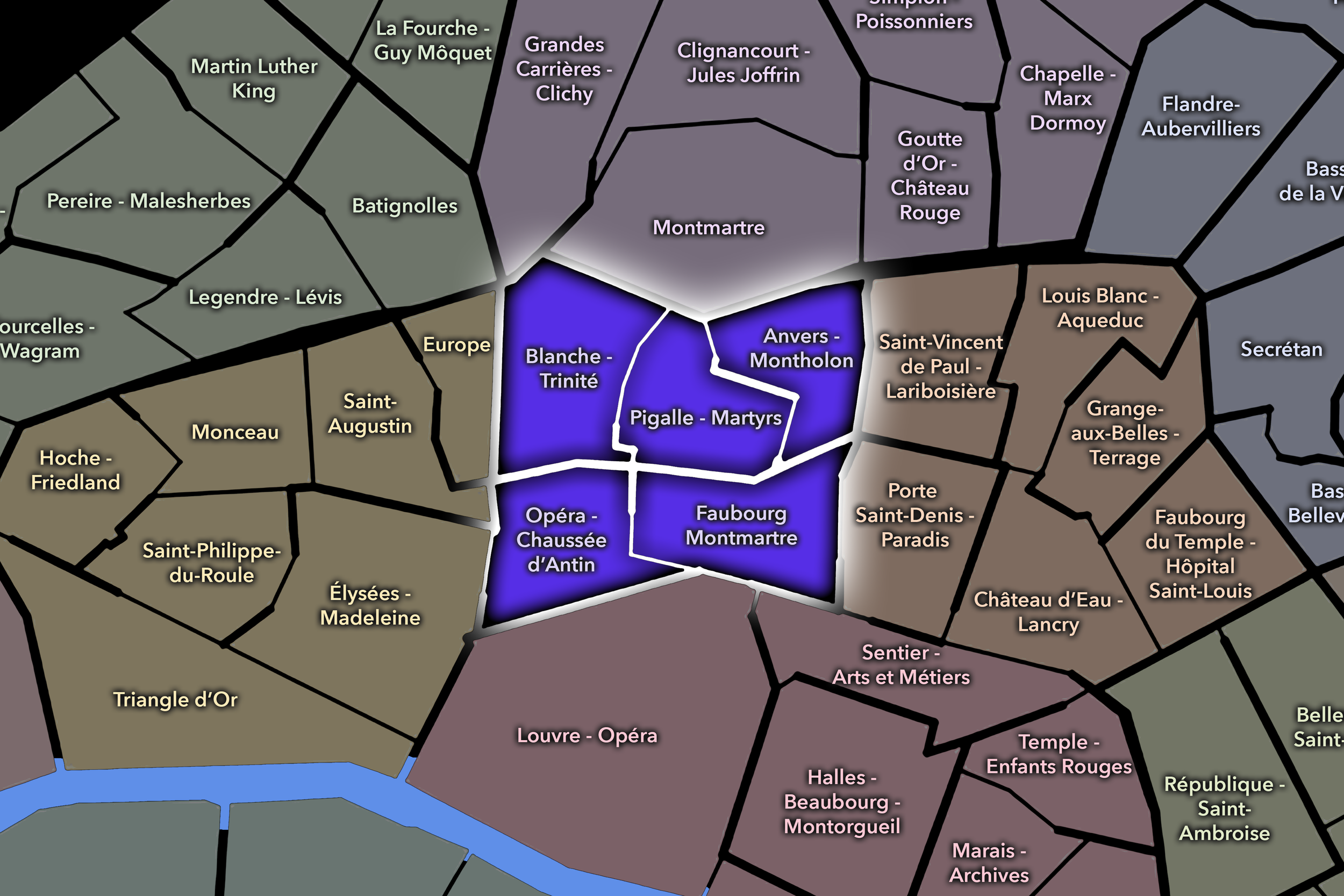   9e — Opéra | Paris Conseils de Quartier Neighborhood Map  