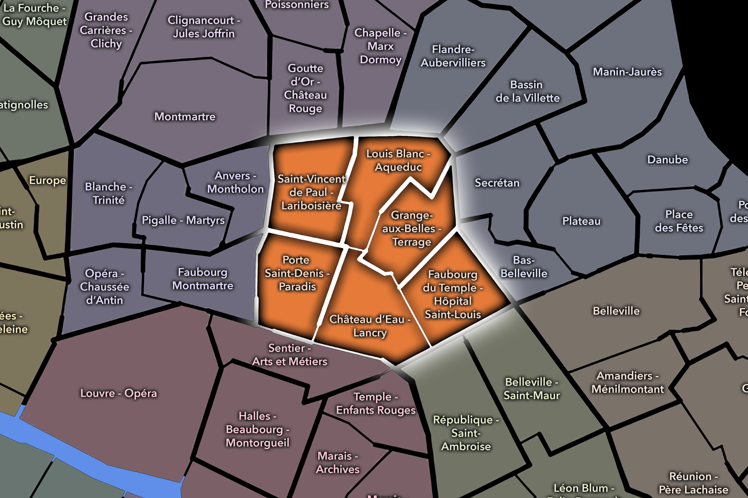   10e — Entrepôt | Paris Conseils de Quartier Neighborhood Map  